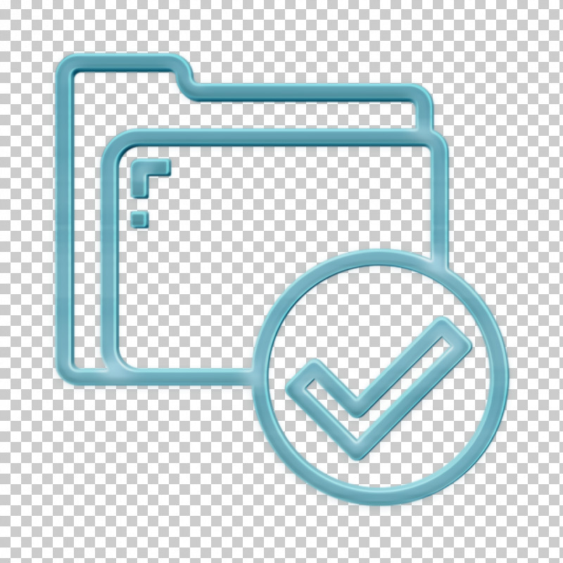 Folder And Document Icon Checkmark Icon Folder Icon PNG, Clipart, Checkmark Icon, Folder And Document Icon, Folder Icon, Line, Turquoise Free PNG Download