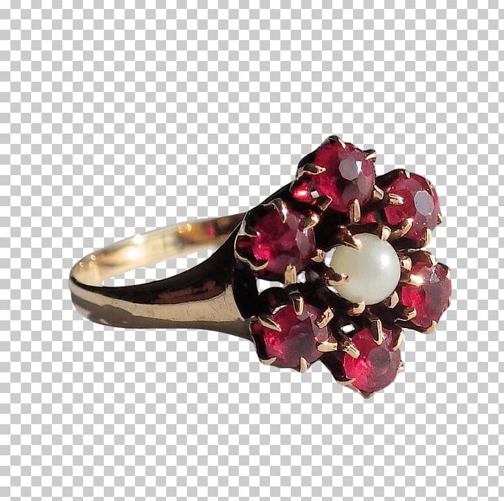 Ruby Ring Estate Jewelry Pearl Garnet PNG, Clipart, Antique, Bohemia Fower, Cultured Pearl, Diamond, Estate Jewelry Free PNG Download