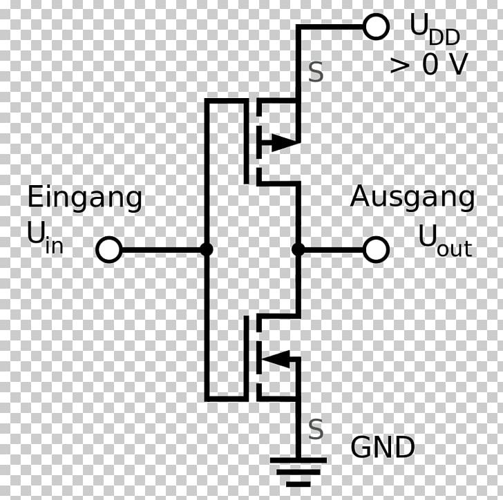 CMOS Electronic Circuit Inverter MOSFET Logic Gate PNG, Clipart, And Gate, Angle, Area, Black And White, Circuit Diagram Free PNG Download