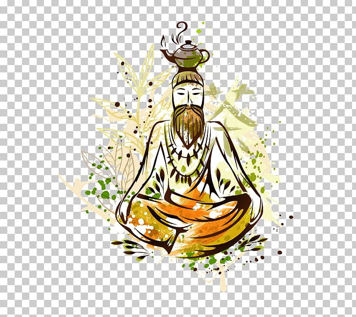 Lotus Position Tea PNG, Clipart, Art, Artwork, Bhikkhu, Buddhism ...