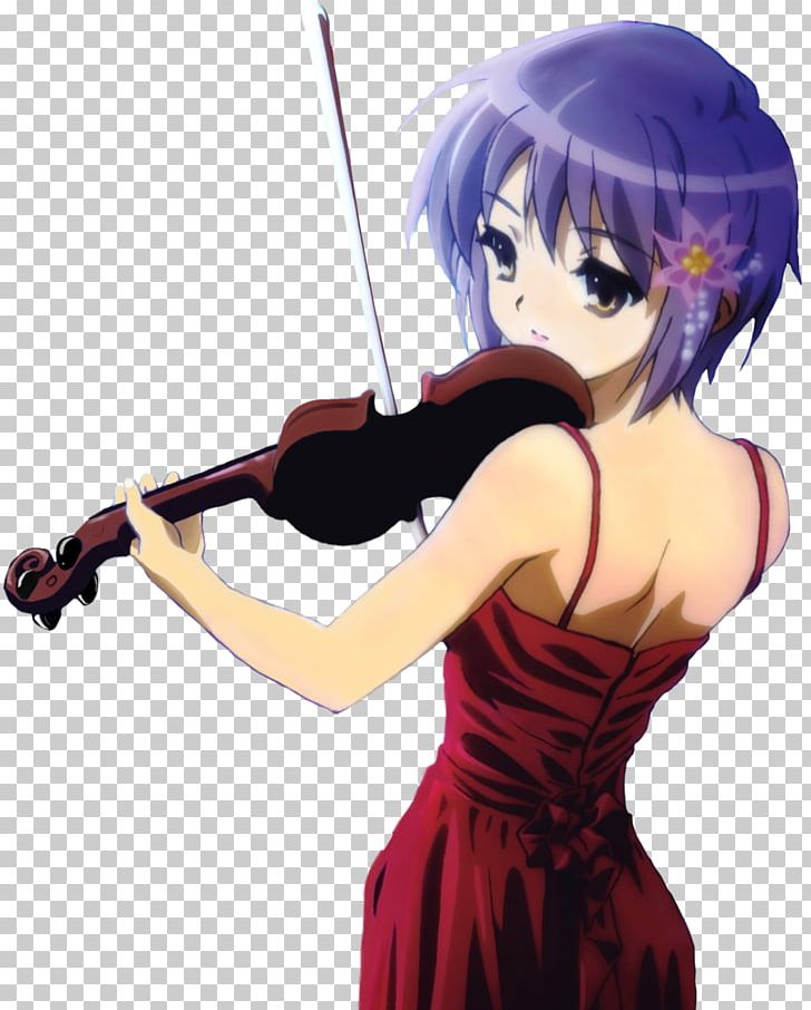 Yuki Nagato Pain Haruhi Suzumiya Violin PNG, Clipart, Anime, Arm, Black Hair, Brown, Cartoon Free PNG Download