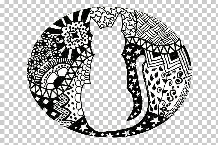 Doodle Drawing Zen Coloring Book Cat PNG, Clipart, Area, Art, Black And White, Boredom, Buddhism Free PNG Download