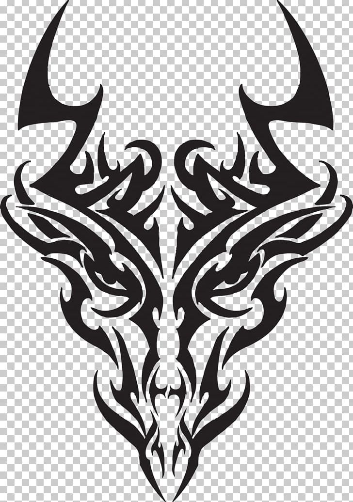 tribal dragon drawing