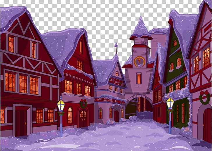 Santa Claus Christmas Village Illustration PNG, Clipart, Building, Castle Vector, Christmas, Christmas Card, Christmas Decoration Free PNG Download