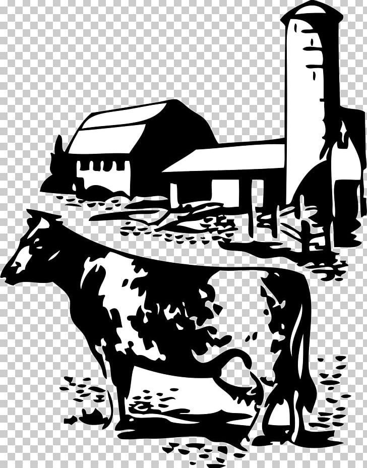 Dairy Cattle Milk Farm Silhouette PNG, Clipart, Art, Barn, Beef, Black And White, Cattle Free PNG Download