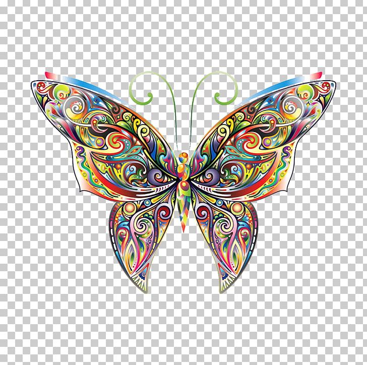 Butterfly Coloring Book Decal Illustration PNG, Clipart, Appliquxe9, Brush Footed Butterfly, Color, Colorful Background, Color Pencil Free PNG Download