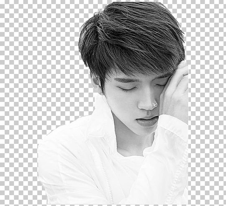 Woohyun Infinite Only Inspirit Write.. PNG, Clipart, Actor, Bangs, Beauty, Black And White, Black Hair Free PNG Download