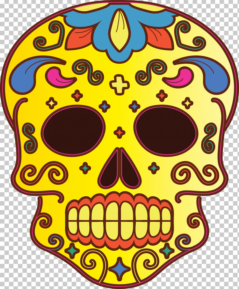 Day Of The Dead Día De Muertos Skull PNG, Clipart, D%c3%ada De Muertos, Day Of The Dead, Meter, Skull, Yellow Free PNG Download