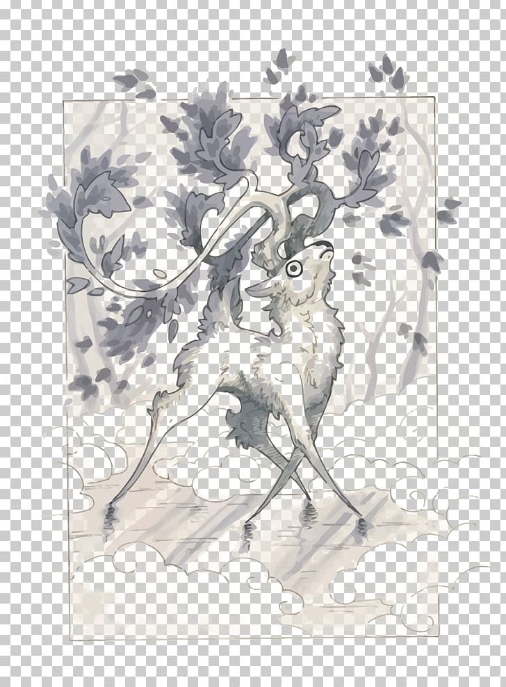 Deer Watercolor Painting Drawing Sketch PNG, Clipart, Animals, Branch, Christmas Deer, Deviantart, Flower Free PNG Download