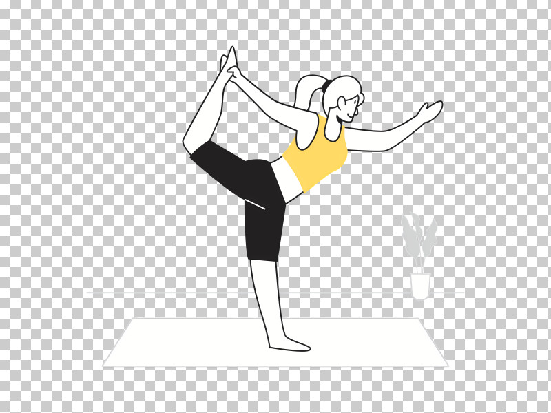 Cartoon - Woman In Yoga Pose Illustration PNG