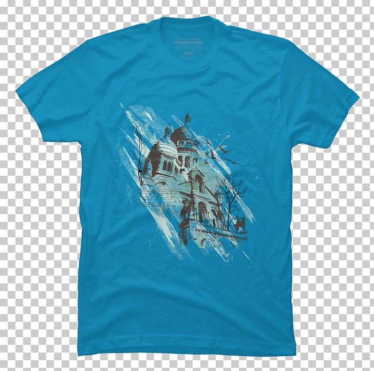 T-shirt Sleeve Design By Humans Collar PNG, Clipart, Active Shirt, Aqua, Art, Azure, Blue Free PNG Download