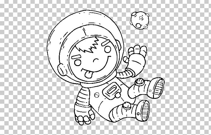 Drawing Coloring Book Astronaut Child Outer Space PNG, Clipart, Are, Arm, Astronaut, Black, Black And White Free PNG Download
