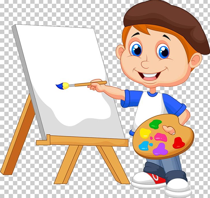 Painting Cartoon Drawing PNG, Clipart, Art, Boy, Canvas, Cartoonist