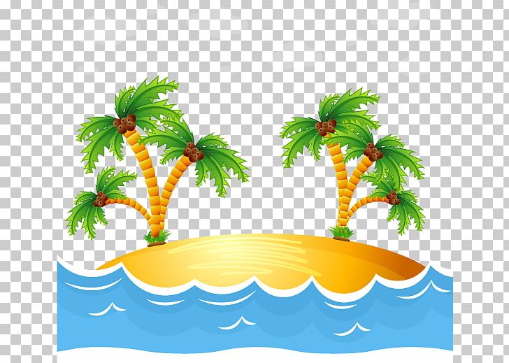 Cartoon Island Illustrator Illustration PNG, Clipart, Beach, Branch, Desert Island, Drawing, Exotic Free PNG Download