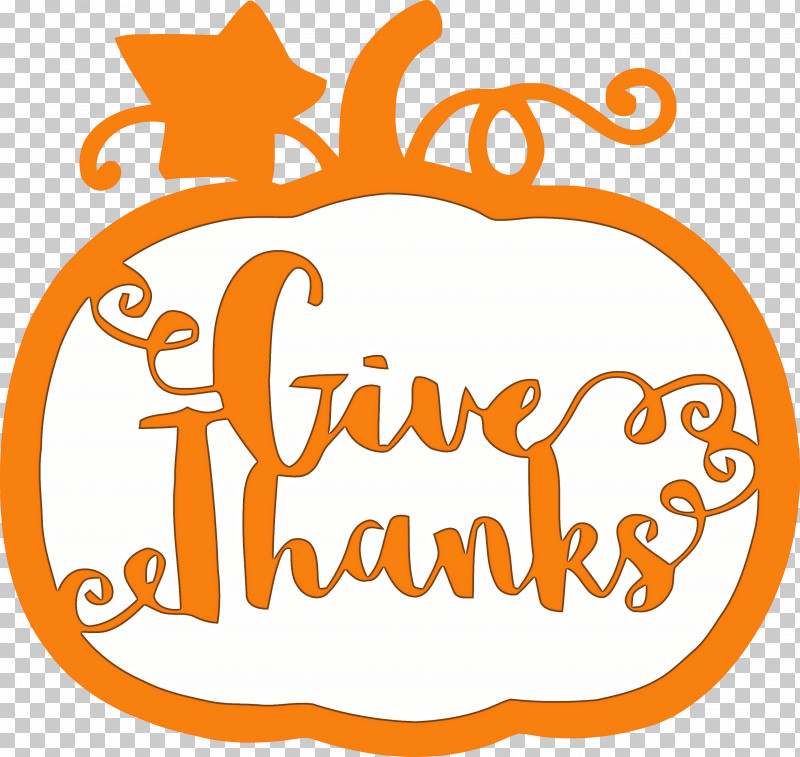 Give Thanks Thanksgving PNG, Clipart, Give Thanks, Logo, Orange, Sticker, Text Free PNG Download