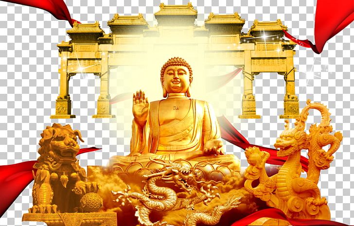 Golden Buddha Fo Guang University Statue PNG, Clipart, Ancient History, Buddha, Building, Creative Ads, Creative Artwork Free PNG Download