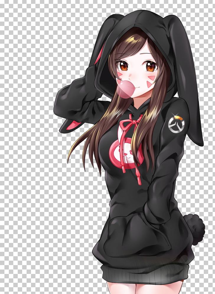 Overwatch D.Va Anime Drawing PNG, Clipart, Anime, Art, Black, Black Hair, Brown Hair Free PNG Download