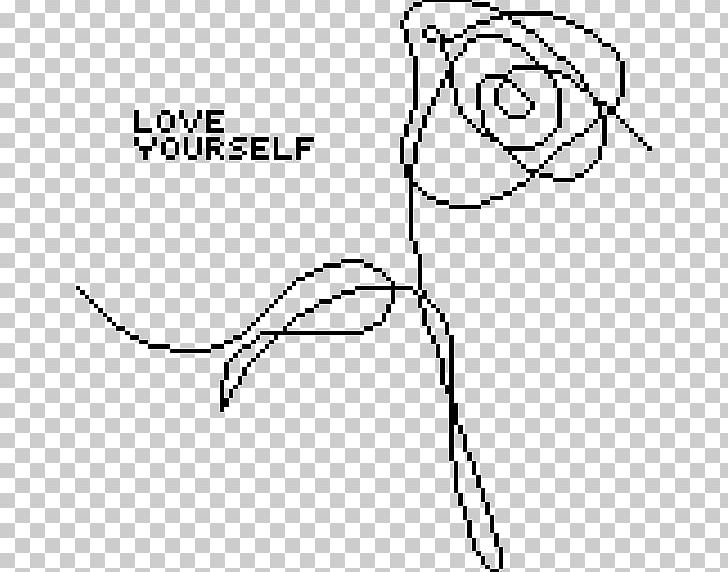 Love Yourself: Her BTS Flower Drawing PNG, Clipart, Angle, Area, Art, Bighit Entertainment Co Ltd, Black Free PNG Download