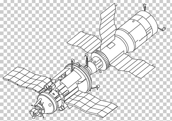 Kosmos 1686 TKS Salyut Programme Space Station PNG, Clipart, Almaz, Angle, Artwork, Black And White, Cosmos 929 Free PNG Download