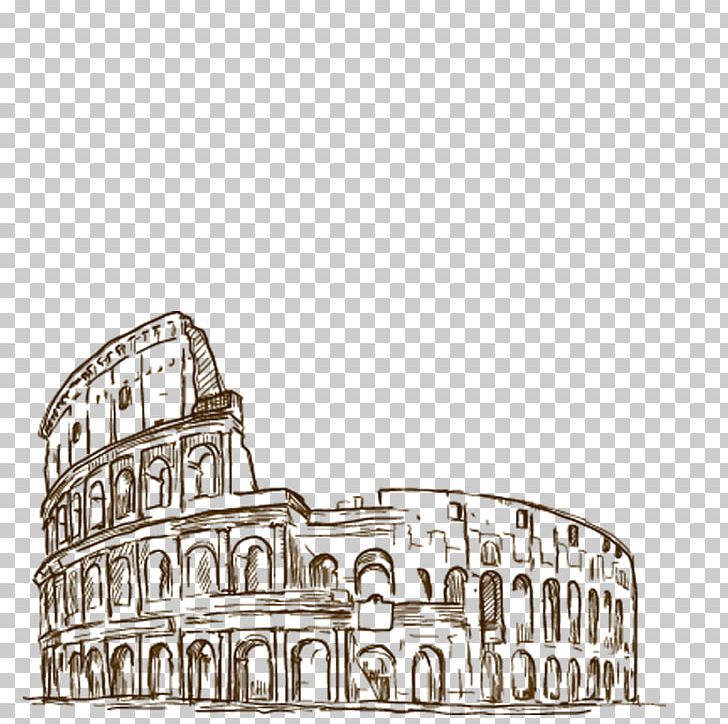 Colosseum Rome House Drawing PNG, Clipart, Ancient Rome, Attractions, Black And White, Brand, Building Free PNG Download