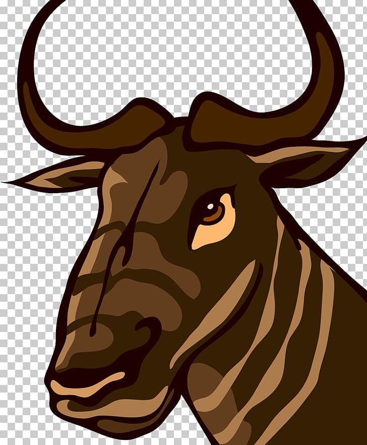 Wildebeest Giraffe Antelope Animal PNG, Clipart, Animals, Broncos, Brown Background, Brown Rice, Cattle Like Mammal Free PNG Download