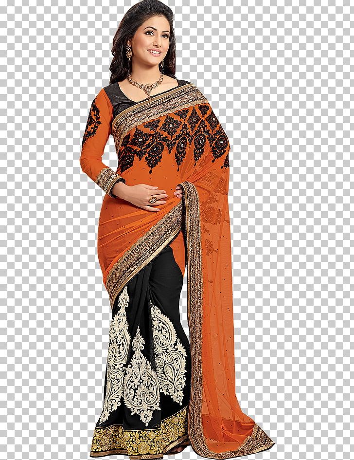 Hina Khan Wedding Sari Georgette Lehenga-style Saree PNG, Clipart, Actor, Anarkali Salwar Suit, Blouse, Choli, Clearance Sale Free PNG Download