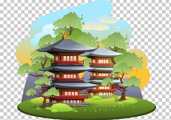 Japan PNG, Clipart, Cherry Blossom, Japan, Japanese Art, Landscape, Pagoda Free PNG Download