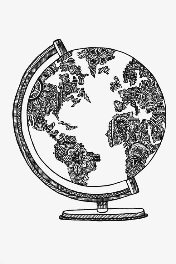 Globe PNG, Clipart, Black, Creative, Creative Globe, Flowers, Flowers Globe Free PNG Download