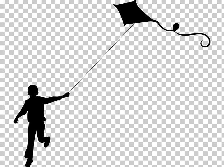 Kite Child Silhouette PNG, Clipart, Angle, Black, Black And White, Child, Drawing Free PNG Download