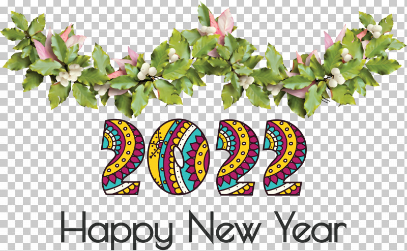 2022 Happy New Year 2022 New Year 2022 PNG, Clipart, Branch, Christmas Day, Common Holly, Evergreen, Happy New Year Free PNG Download