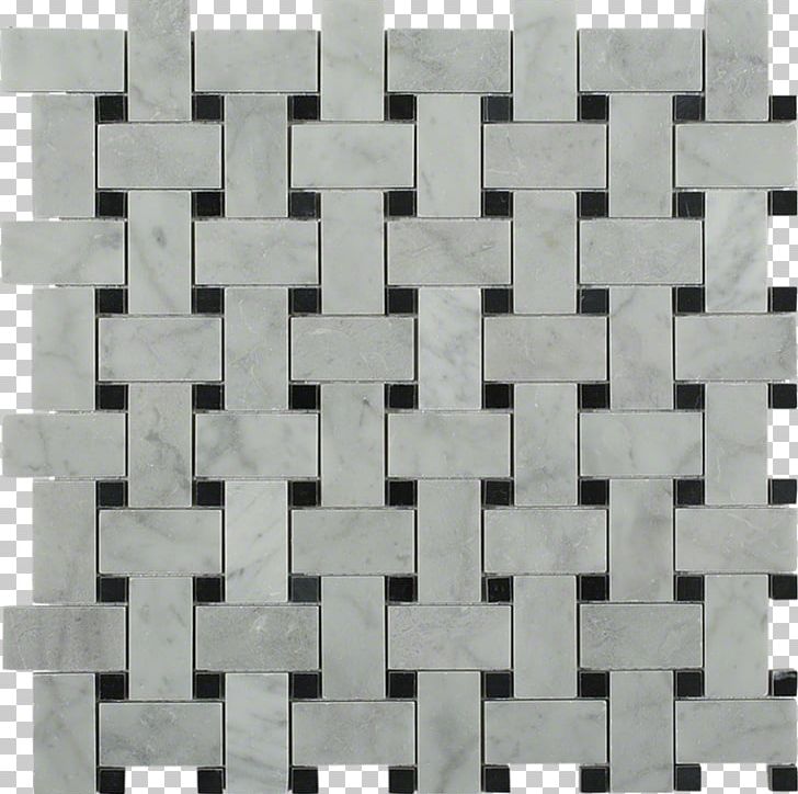 Carrara Marble Basketweave Mosaic Tile PNG, Clipart, Angle, Basket, Basketweave, Bathroom, Black And White Free PNG Download