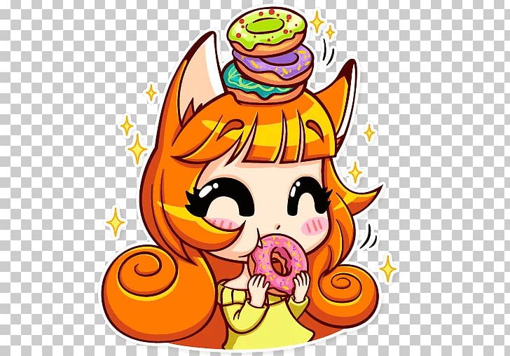 Sticker Telegram VK Alice The Fox PNG, Clipart, Anime, Art, Artwork, Cartoon, Donuts Free PNG Download