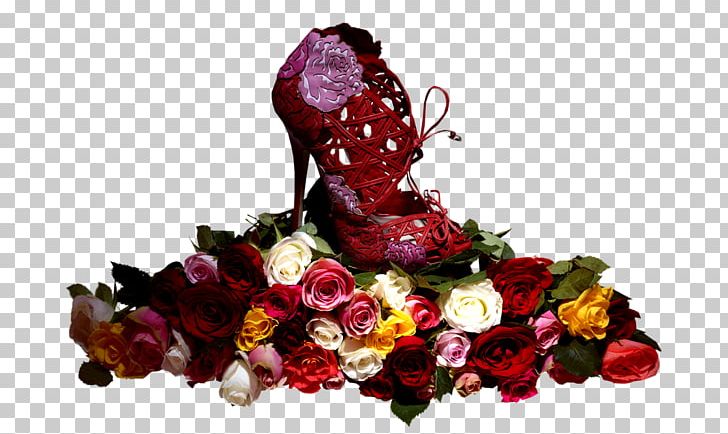 Garden Roses Shoe Red Pink PNG, Clipart, Artificial Flower, Cartoon, Fashion, Female Shoes, Floral Design Free PNG Download