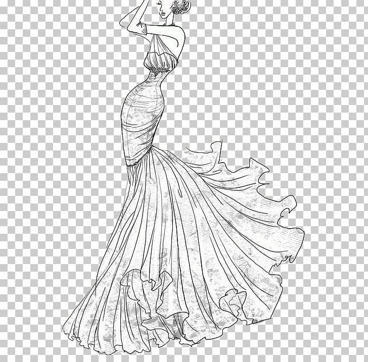 Wedding Dress Drawing Formal Wear PNG, Clipart, Arm, Bride, Fashion, Fashion Design, Fashion Illustration Free PNG Download