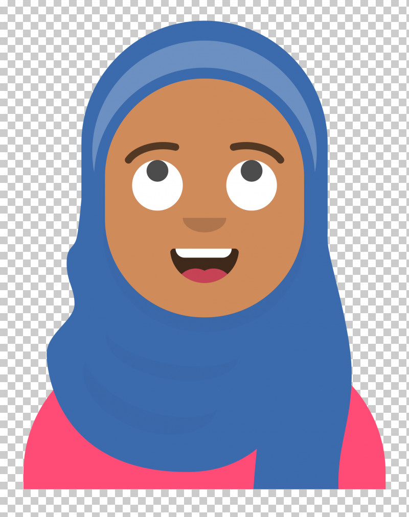 Hijab Avatar PNG, Clipart, Cartoon, Electric Blue M, Face, Facial Hair, Forehead Free PNG Download