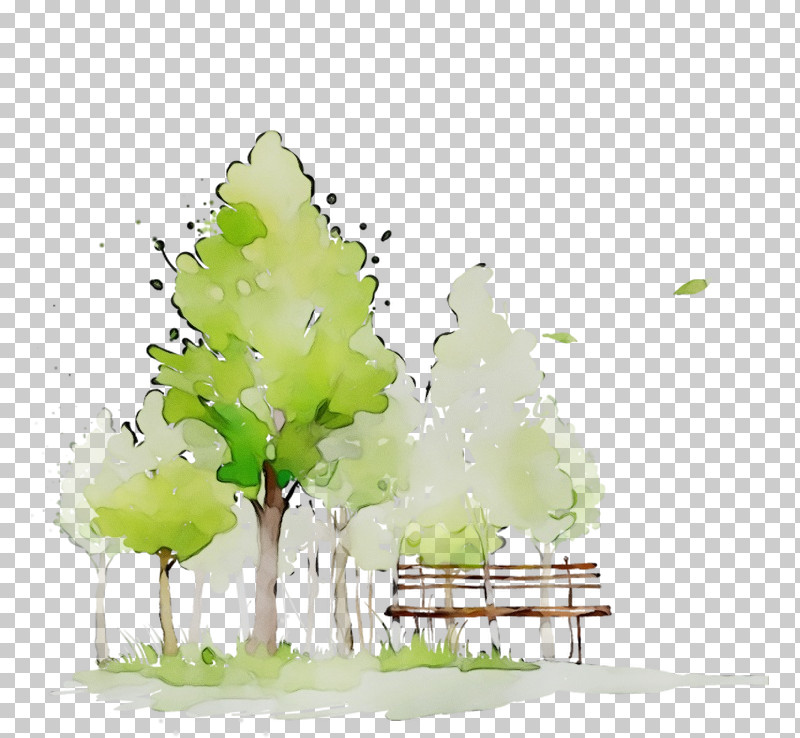 Green Tree Natural Landscape Watercolor Paint Plant PNG, Clipart, Branch, Grass, Green, Leaf, Natural Landscape Free PNG Download