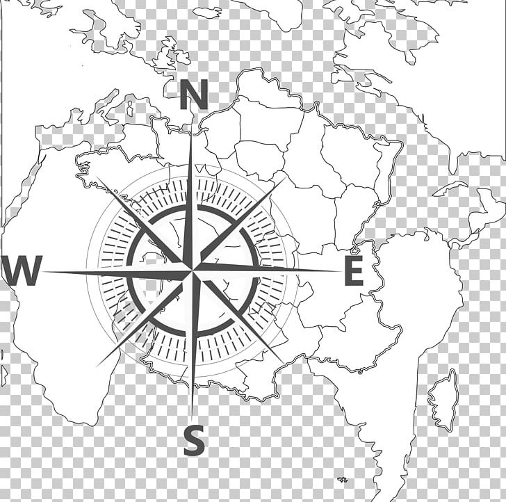 Compass World Map PNG, Clipart, Area, Asia Map, Black And White, Cardinal Direction, Cartography Free PNG Download