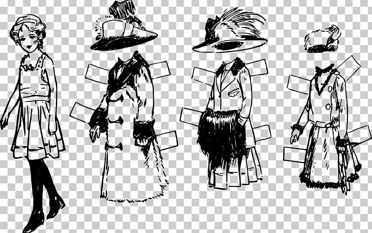 Paper Doll Toy PNG, Clipart, Art, Artwork, Black And White, Black Doll, Cartoon Free PNG Download