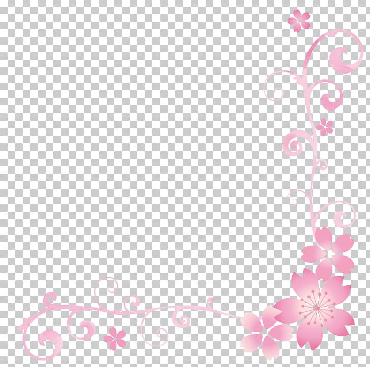 Cartoon Cherry Blossom Corner. PNG, Clipart, Blossom, Branch, Cherry Blossom, Circle, Computer Font Free PNG Download