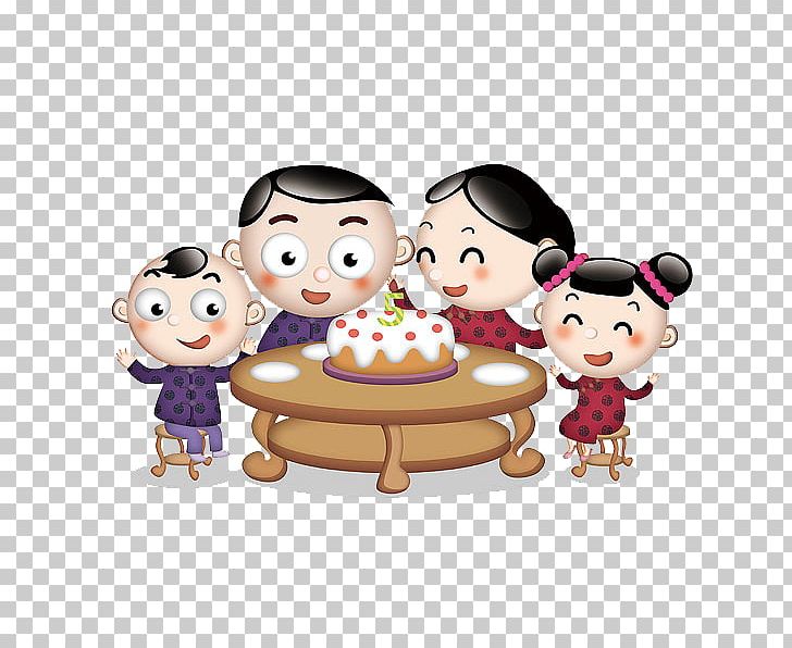 Family Birthday Cartoon Illustration PNG, Clipart, Birthday, Birthday Cake, Cake, Cakes, Cartoon Free PNG Download