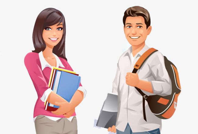 Male And Female Cartoon College Students PNG, Clipart, Cartoon, Cartoon Clipart, Cartoon Clipart, Cartoon College Students, College Free PNG Download