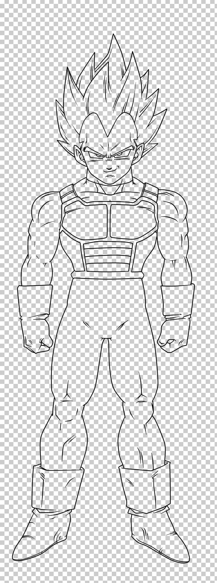 Vegeta Goku Line Art Trunks Drawing PNG, Clipart, Arm, Artwork, Black And White, Bulma, Cartoon Free PNG Download