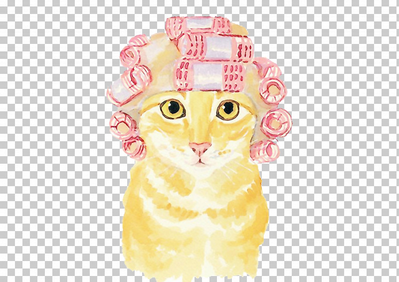 Yellow Pink Cartoon Cat PNG, Clipart, Cartoon, Cat, Paint, Pink, Watercolor Free PNG Download