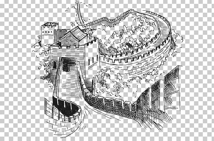 Great Wall Of China Drawing Architecture Wonders Of The World Sketch PNG, Clipart, Angle, Chinese Architecture, Engineering, Landmark, Monochrome Free PNG Download