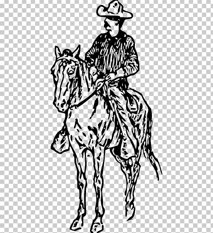 Horse Drawing Cowboy Equestrian PNG, Clipart, Artwork, Black And White, Bridle, Cattle Like Mammal, Clothing Free PNG Download
