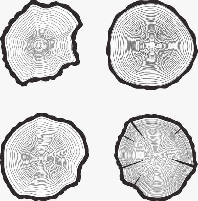 Black And White Tree Rings PNG, Clipart, Black, Black Clipart, Hand, Hand Painted, Painted Free PNG Download
