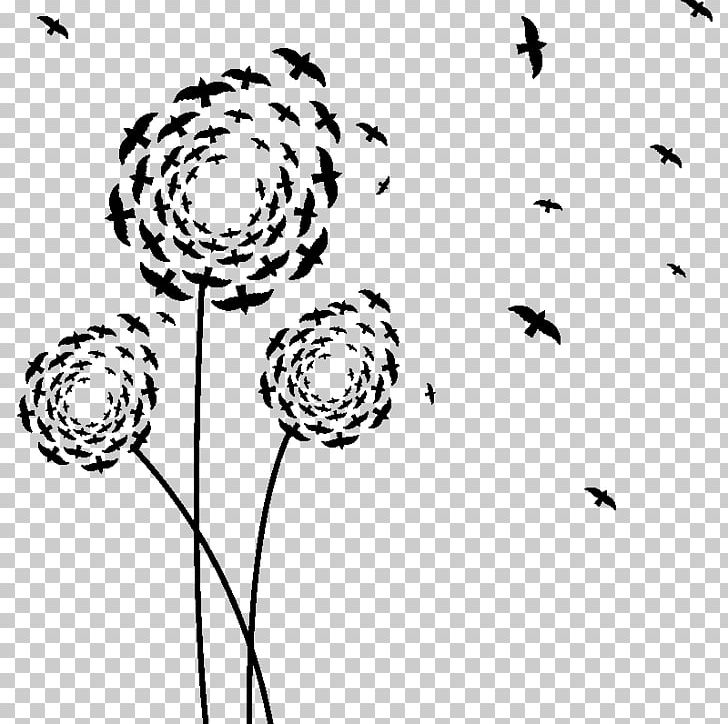 Floral Design Sticker Wall Decal PNG, Clipart, Black, Black And White, Branch, Cut Flowers, Drawing Free PNG Download