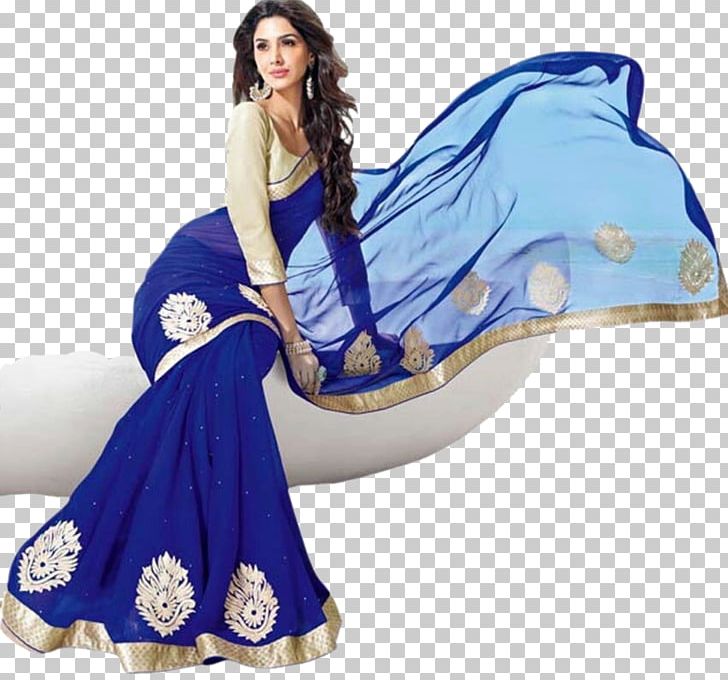 Sari Blouse Choli Georgette Blue PNG, Clipart, Bhagalpuri Silk, Blouse, Blue, Chiffon, Choli Free PNG Download