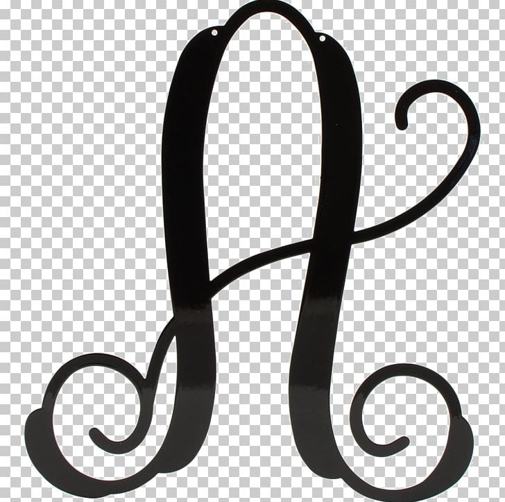 Initial Monogram Decal Letter Sticker PNG, Clipart, Alphabet, Black And White, Body Jewelry, Bumper Sticker, Cursive Free PNG Download