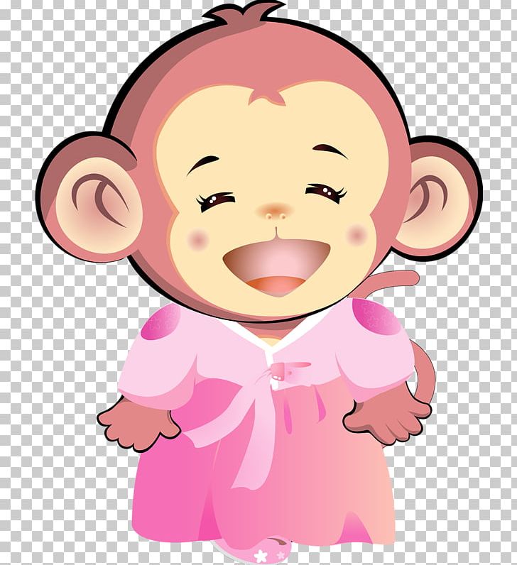 Monkey Cartoon Cuteness PNG, Clipart, Animals, Boy, Cheek, Child, Clothes Free PNG Download